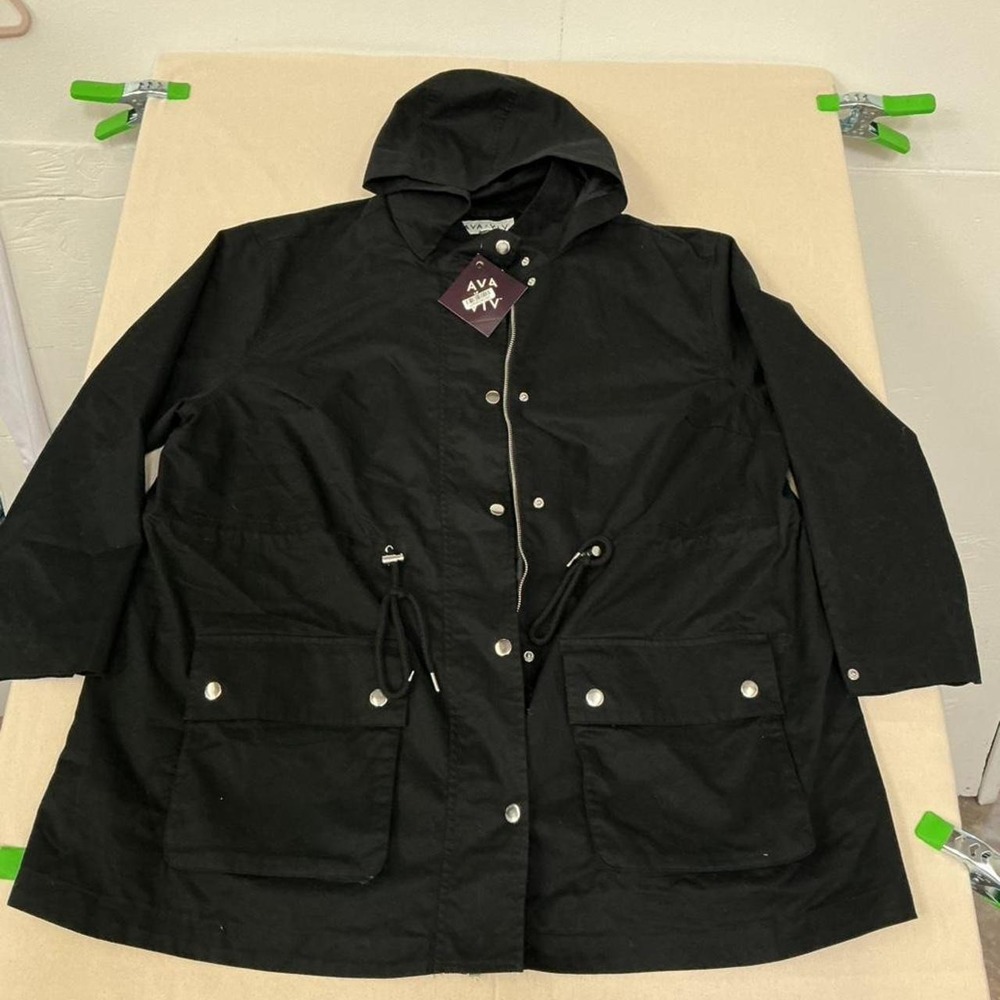 Black utility hooded jacket